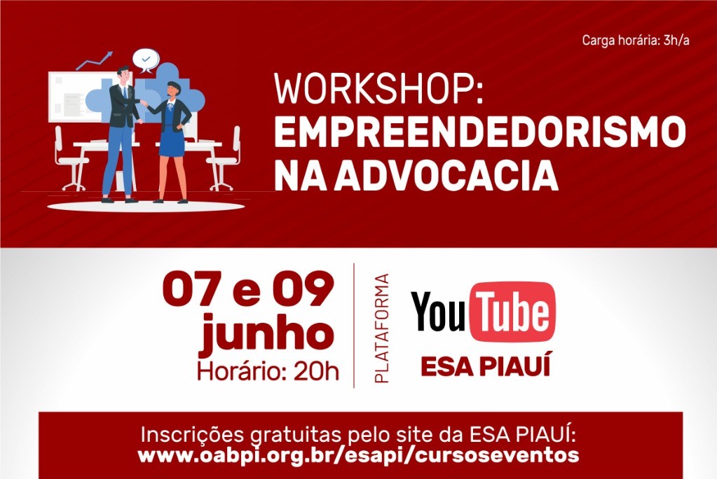 OAB PIAUÍ realizará workshop sobre empreendedorismo na advocacia